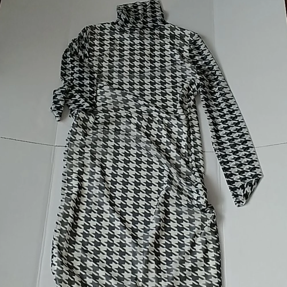 Rhino & Pelle, Black/White Mesh Dress, Sz M - Picture 1 of 12